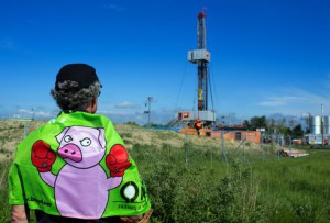 Protest gegen Fracking-Testfeld in Saal (Mecklenburg-Vorpommern)